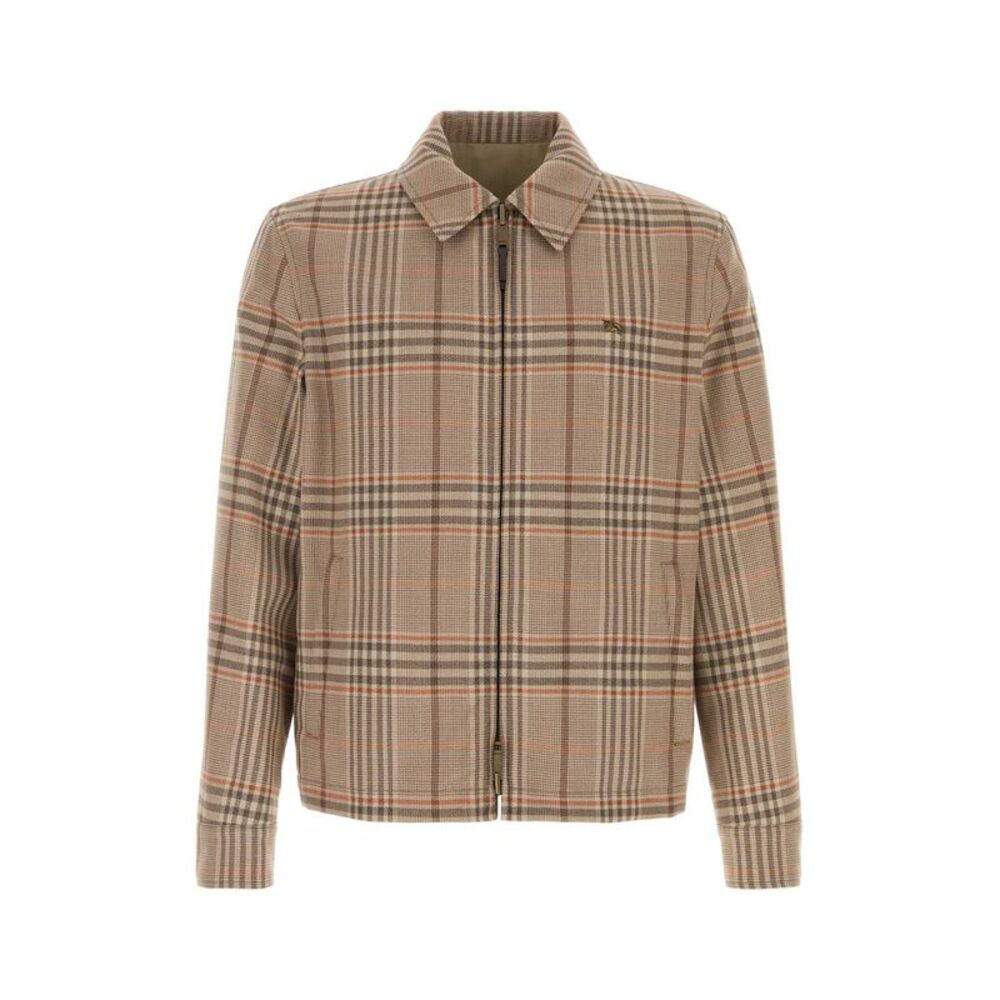 Burberry Men Embroidered Wool Reversible Jacket